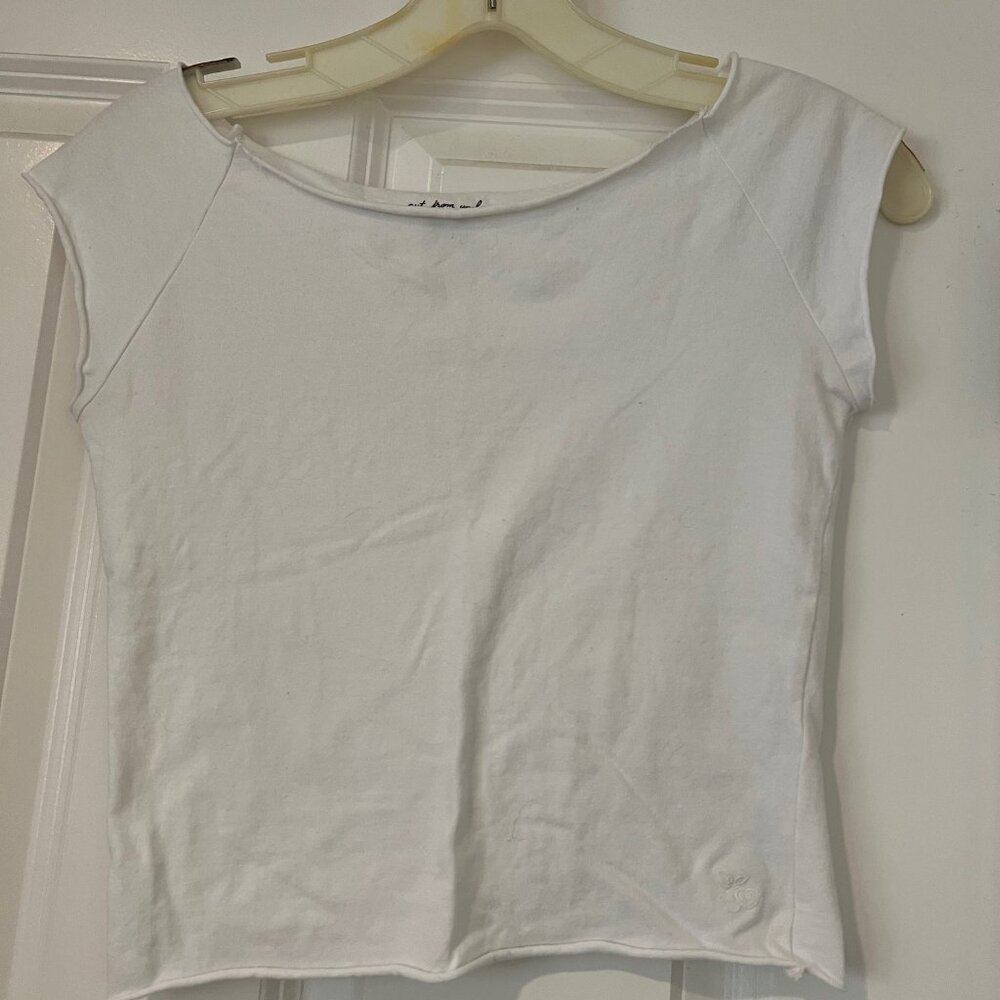 Out From Under Cotton Compression Boatneck Cropped Tee